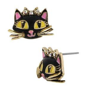 Betsey Johnson cat earrings